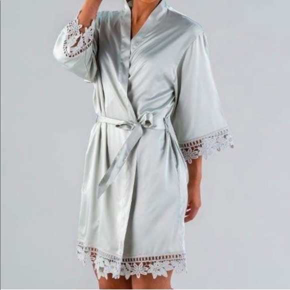 kennedy blue Other - Kennedy Blue Sage Green Satin Robe